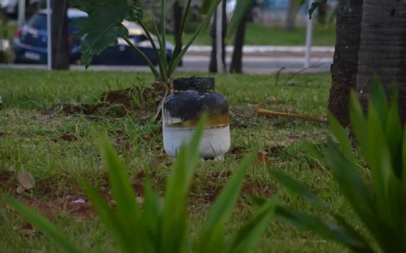 Botijão pega fogo e assusta equipe antes do Arraial de Santo Antônio