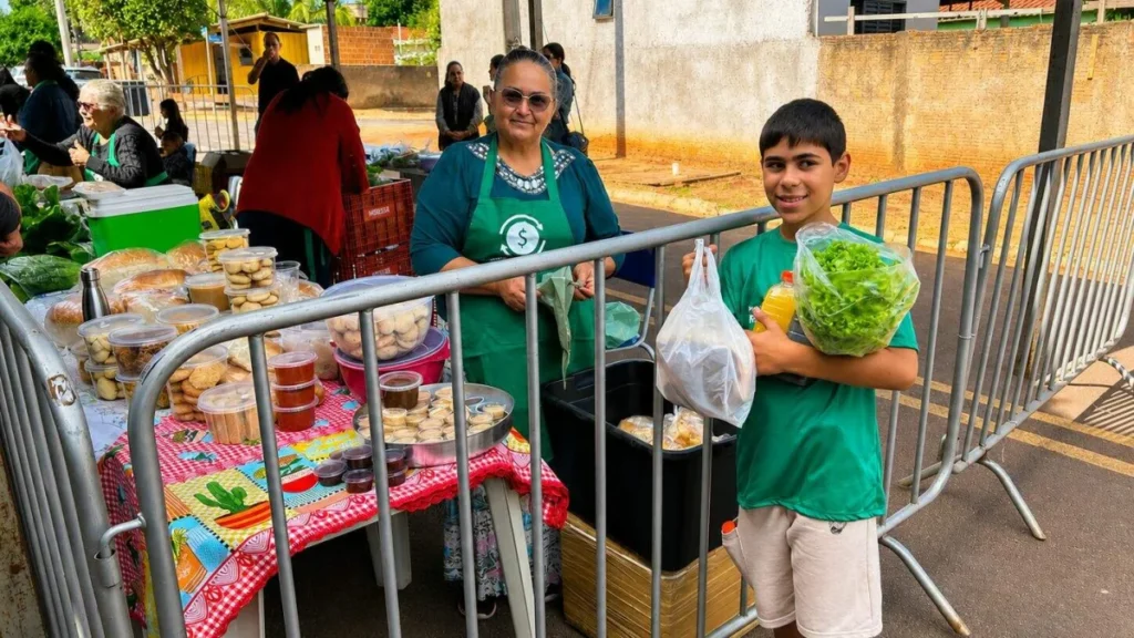 Recicláveis viram moeda para comprar alimentos